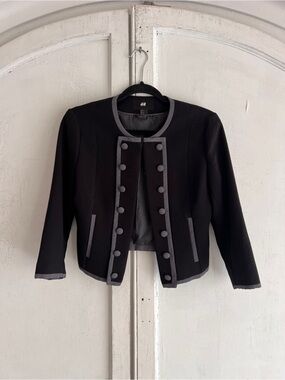 Cropped military style jacket black band jacket
